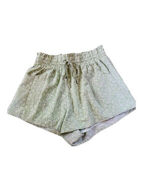 Altar'd State Sage Green Floral Drawstring Athletic Shorts.  Size M